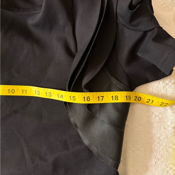 DCS Black Ruffled Peplum Blouse Short Sleeve - Picture 7 of 8